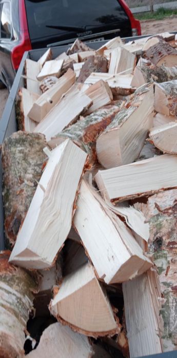 Brzoza rąbana transport drewno