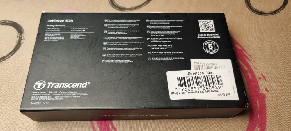 NOVO / SELADO" "NUNCA USADO" SSD Mac 240GB Transcend JetDrive 820