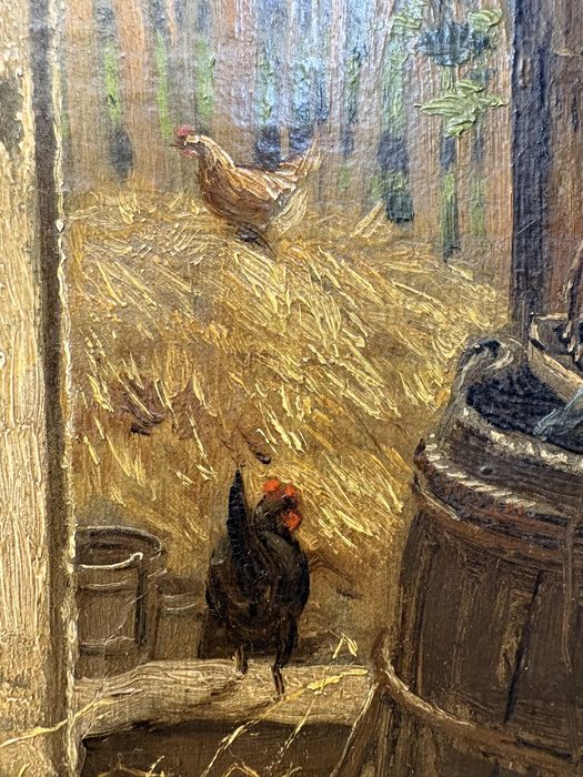 Théodore Frédéric Salmon: cena rural - pintura em óleo sobre tela