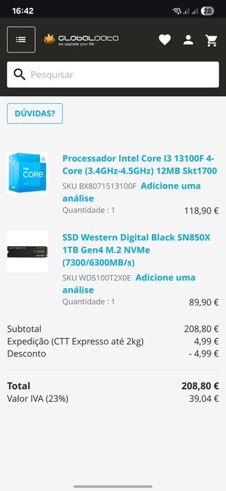 Processador Intel Core I3 (13100F) VENDIDO