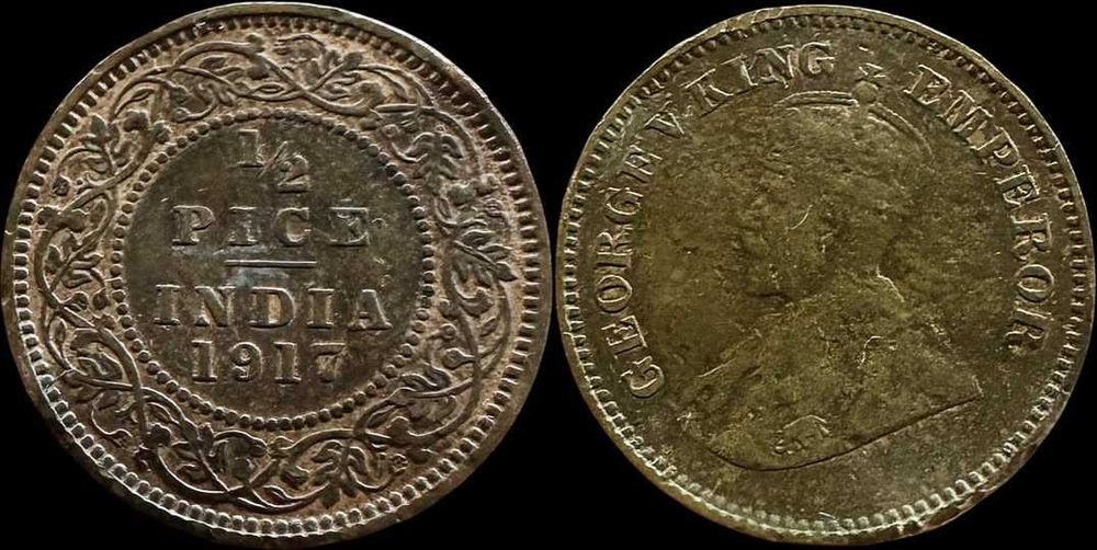 1/2 Pice - 1917 - Índia Britânica