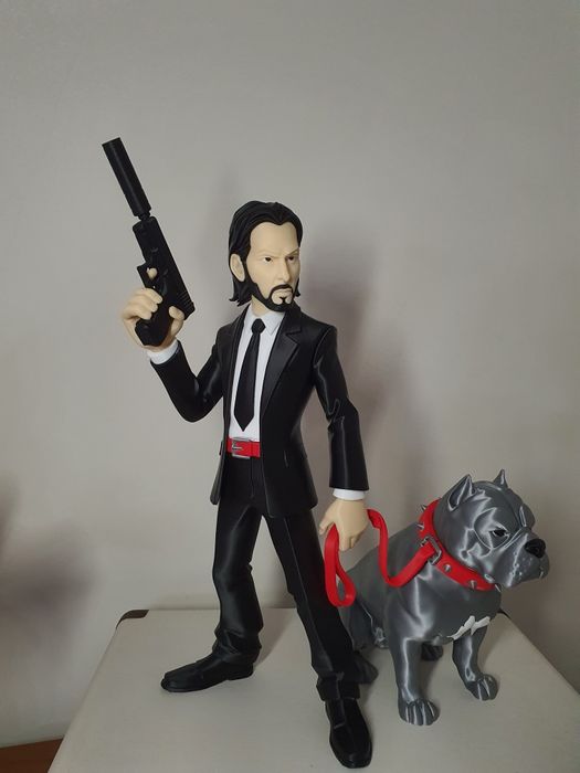 Para os verdadeiros fãs de cinema: Figura exclusiva do John Wick com o seu fiel companheiro!"