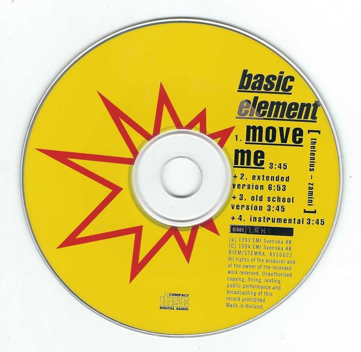 Maxi CD Basic Element - Move Me (1994) (EMI Inhouse)