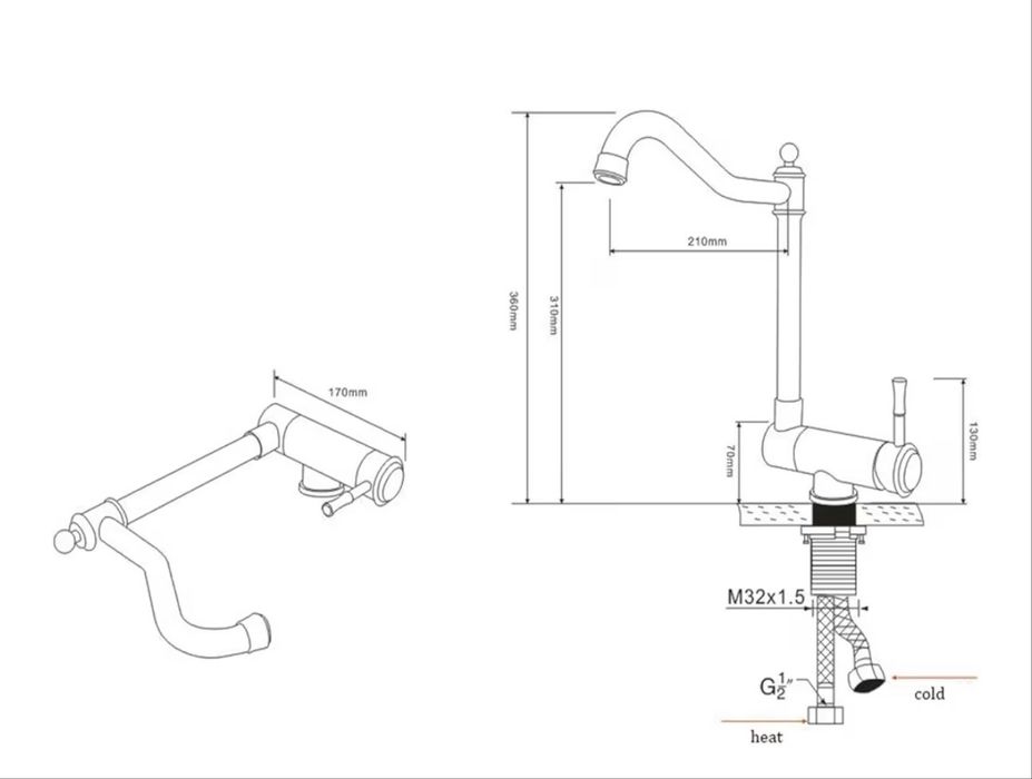 SJQKA Bateria mieszająca do zlewu kuchennego