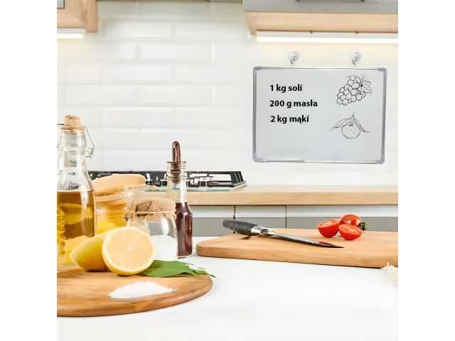 Tablica biała suchościeralna magnetyczna 60x45 cm aluminiowa rama