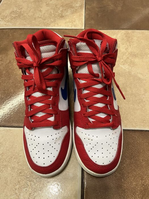 Nike Dunk High czerwono biale