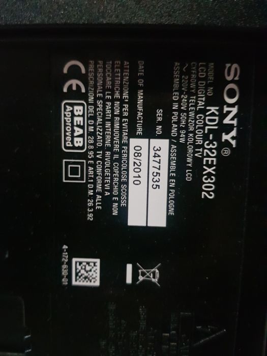 Duas TV Sony Bravia KDL-32LX302 ecrã partido