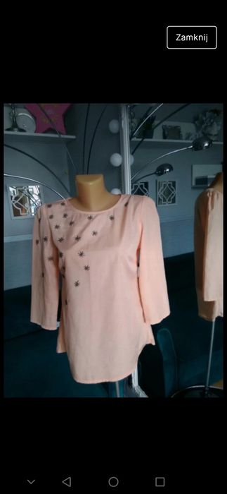 Stylowa morelowa bluzka/koszula r.S Doroty Perkins
