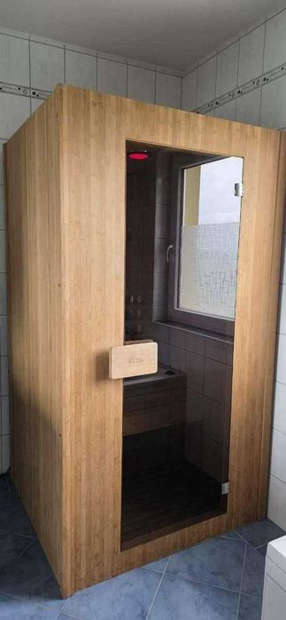 Sauna infrared  kabina na podczerwień bambusowa 2 os oświetlenie full spectrum