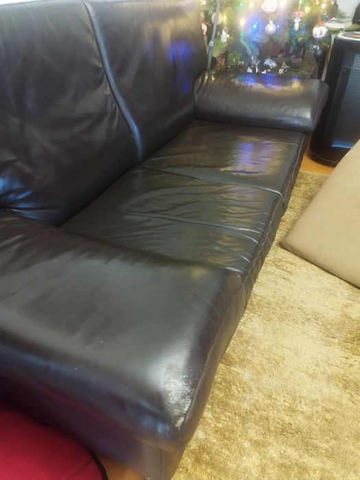 Sofá em pele Castanho escuro