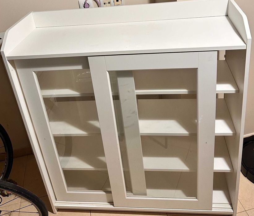 HAUGA Movel-Vitrina, branco, 105x116 cm