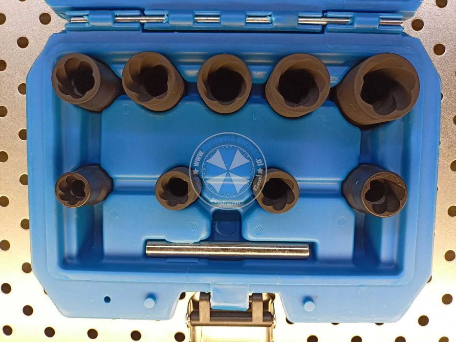 Zestaw nasadek do urwanych obrobionych śrub 3/8" 10-19mm do urwanych