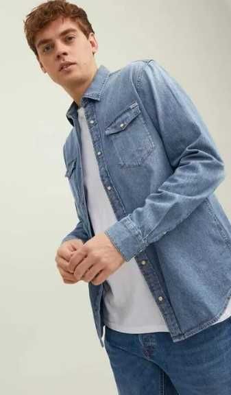 JACK&JONES - Sheridan Shirt - Męska Koszula Jeansowa S Nowa !