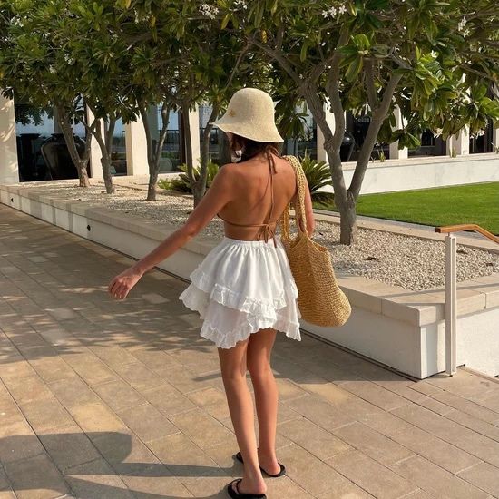 Біла спідниця з рюшами Rosie Alice K Clothing