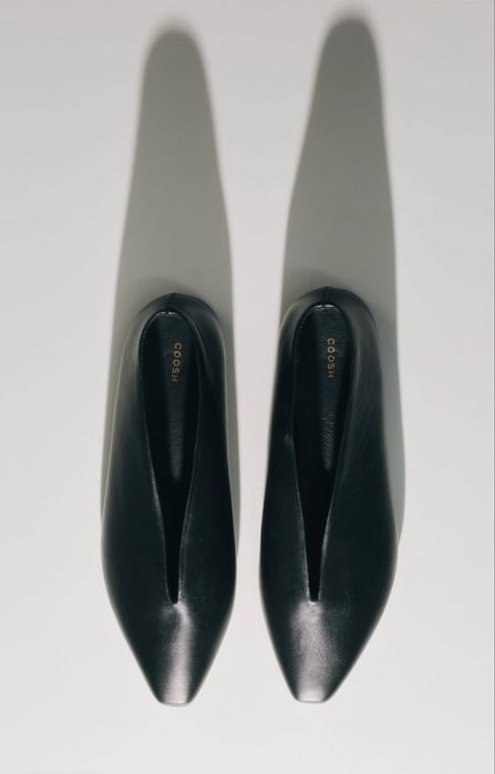 Балетки з натуральної шкіри чорні COOSH