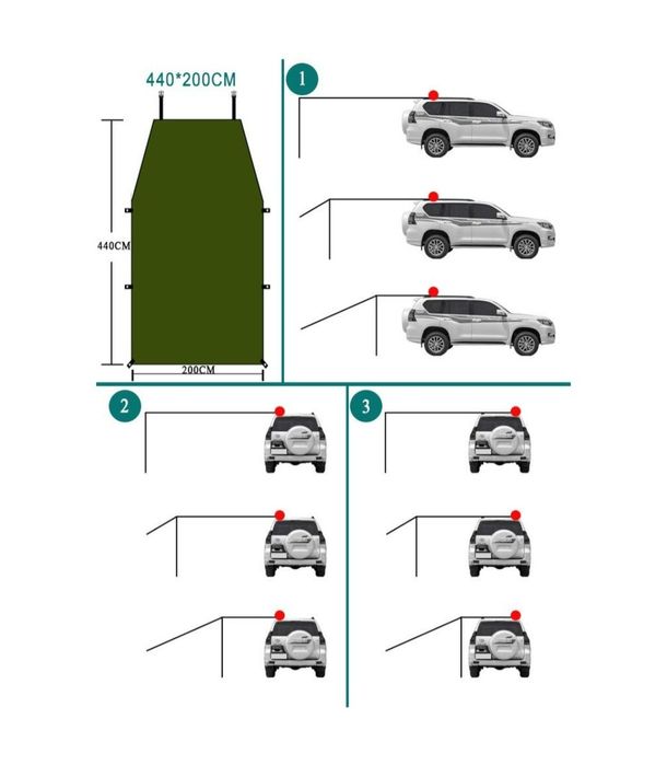 Plandeka kempingowa Fay Bless do samochodów SUV 440cm x 200cm