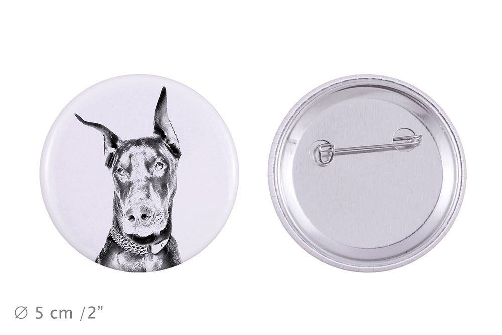 Doberman przypinka z psem duża Art-Dog