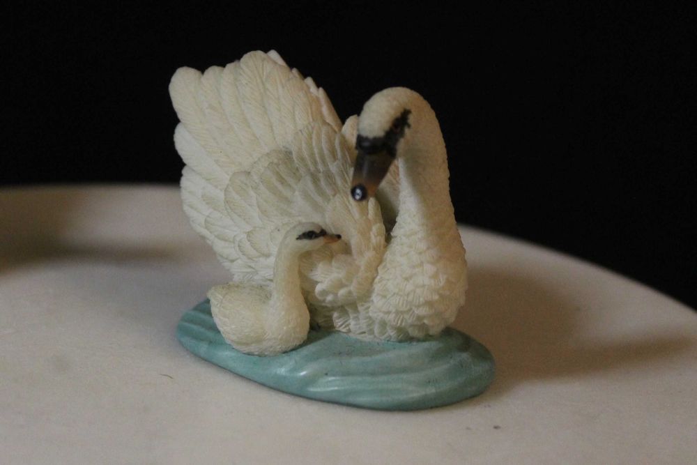 Cisnes dos anos 80, ave aquática, lago, natureza, estatuetas, pássaros