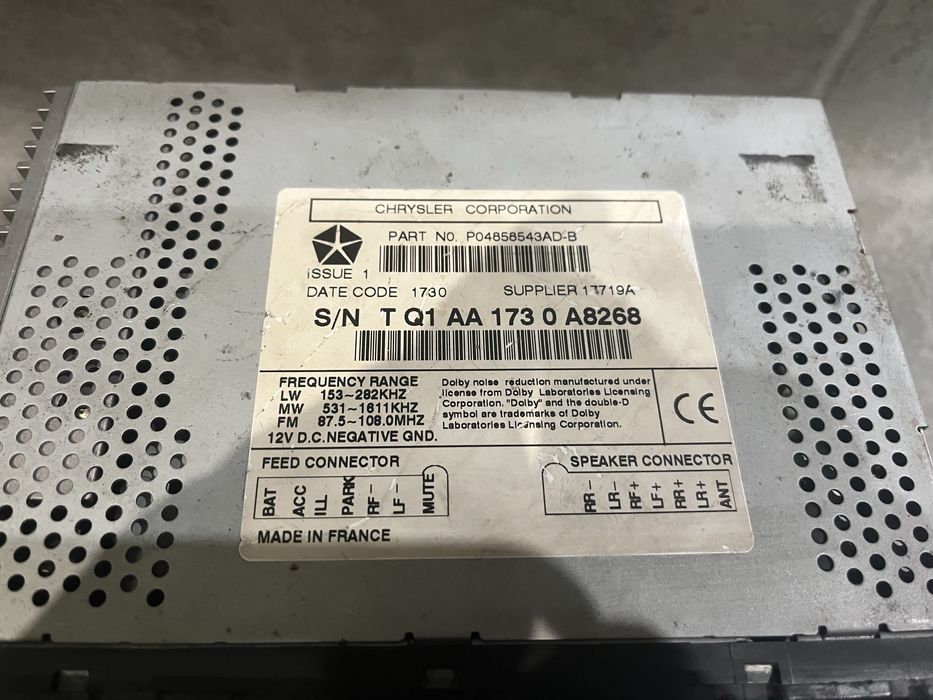 Автомагнитола  концерна даймлер крайслер