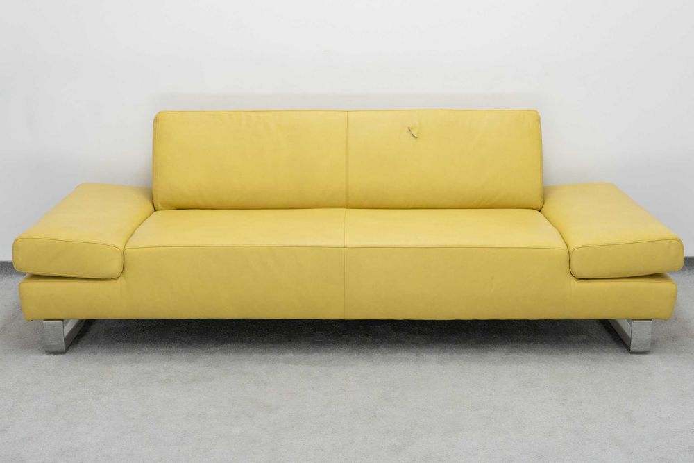 SOFA ŻÓŁTA Skóra naturalna W.Schillig 232x102x79 cm