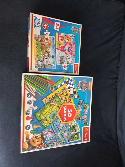 Psi patrol zestaw gier planszowych i puzzle