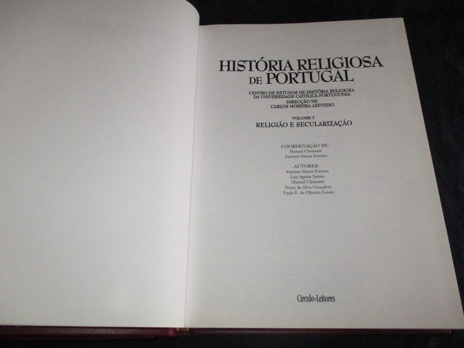 Livro História Religiosa de Portugal Volume 1 Círculo de Leitores