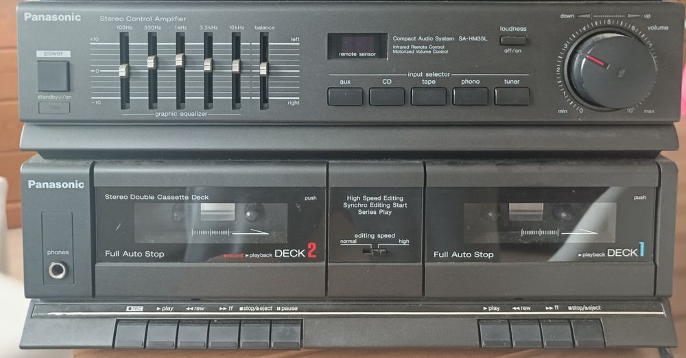 Aparelhagem Clássica Panasonic SA-HM35L COMPLETA (C/ Vinil, Duo Casset