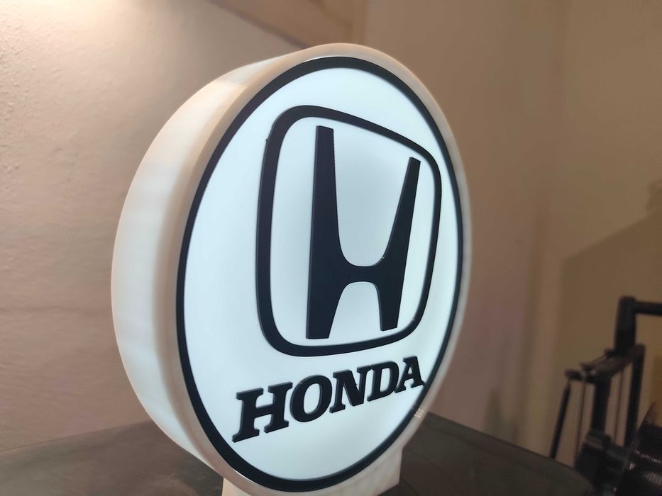 Lightbox luminaria decorativa Honda cx branca
