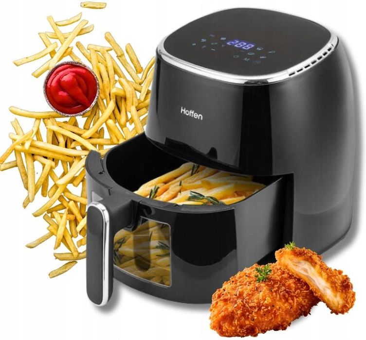 Nowa frytownica beztłuszczowa HOFFEN AF-3380-B Air Fryer 5L 1550W okienko XL