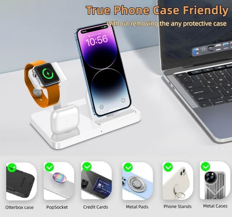 PDKUAI Stacja ładująca 3 w 1 dla wielu urządzeń Apple