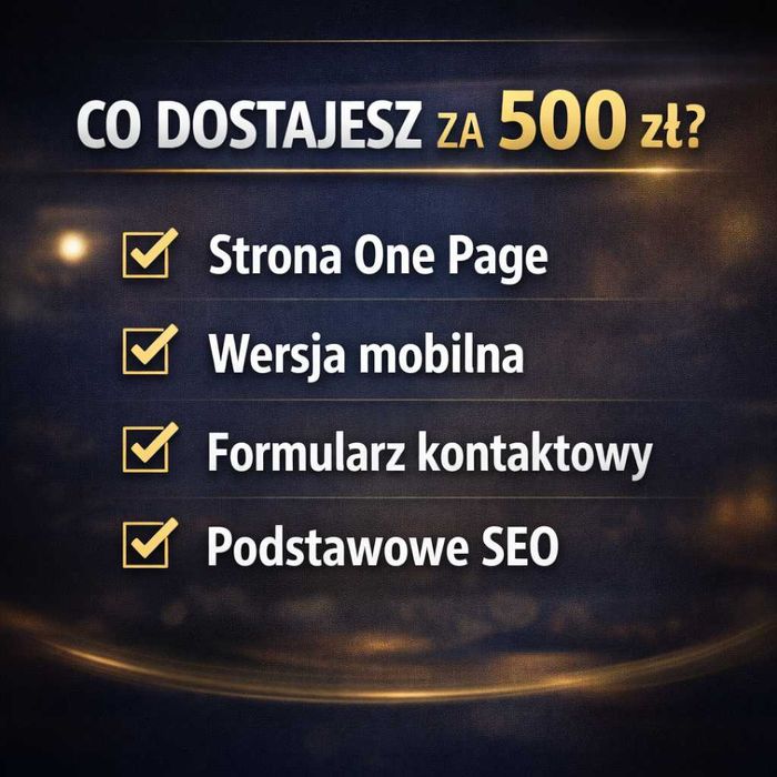 Profesjonalna strona WWW (One Page) – gotowa w 24h | 500 zł