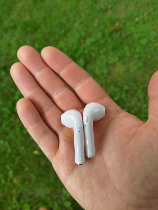 Безпровідні навушники headphones wireless pair white AirPods 1/2 білі