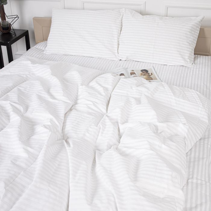 Простирадло підковдра набір.підодіяльник.пр.на резинці.страйп сатин.