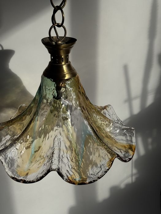 Włoska lampa wisząca Murano, lata 70te, szkło artystyczne