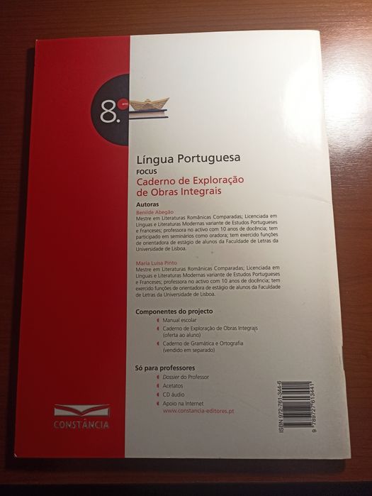 Caderno de Exploração de Obras Integrais+acetatos-8°ano