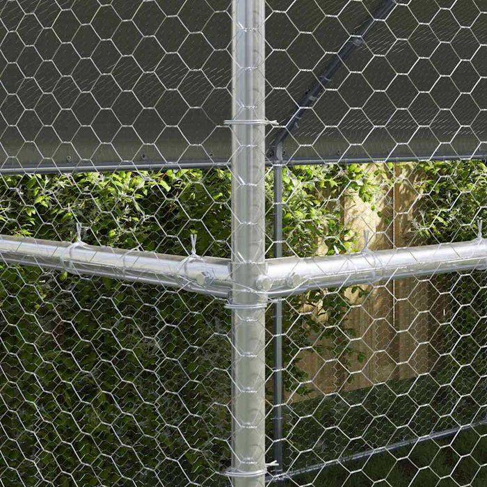 Conjunto de 2 gaiolas para frangos em aço galvanizado 400 x 200 x 200 cm