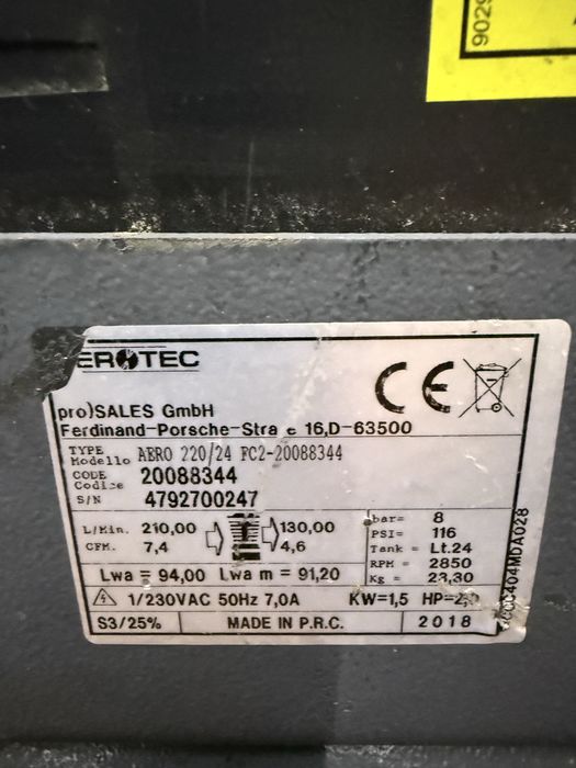 Spężarka kompresor  Aerotec 24 l