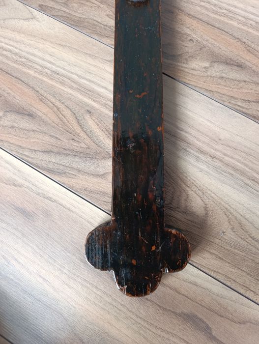 Duży stary krucyfiks drewniany 95 cm – retro / vintage okazja