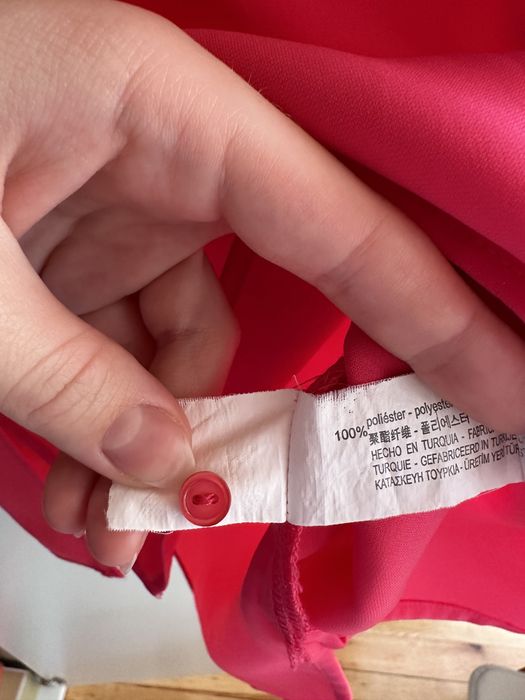Różowa koszula z dekoltem w serek Zara