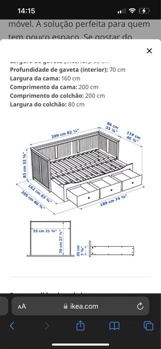 Cama ikea + colchao