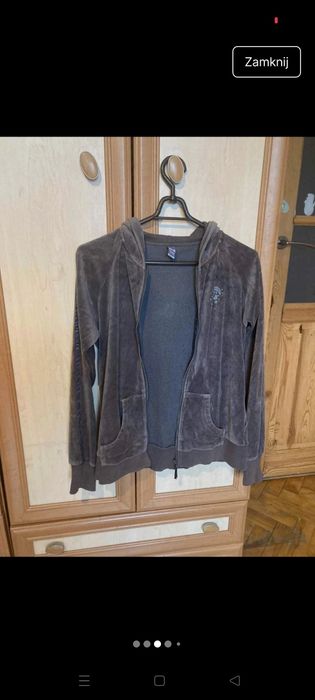 Welurowa szara bluza y2k alternative