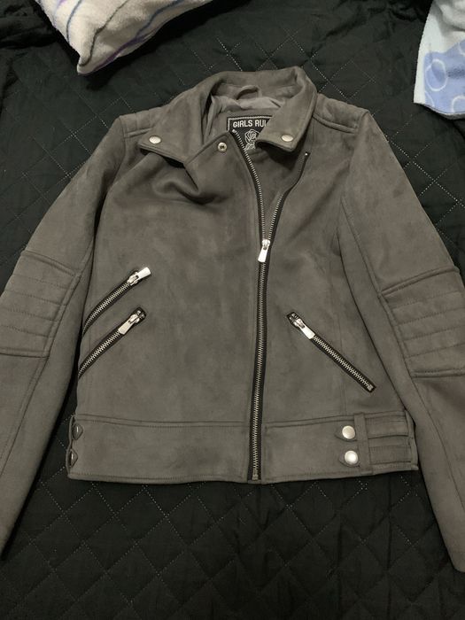New Gray Napa Leather Jacket Without Label