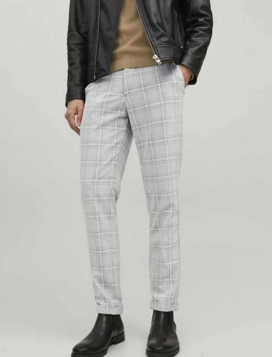 Чоловічі чіноси в клітинку Jack & Jones chino (W36 L34) розмір XL
