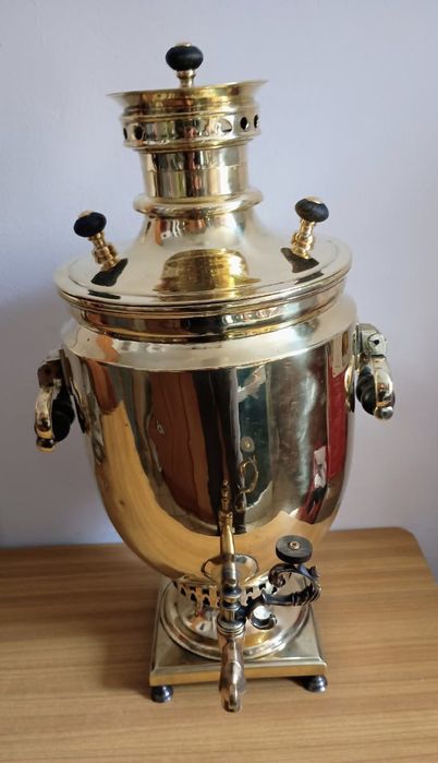 Samowar mosiężny sygnowany fabryka w Tule
