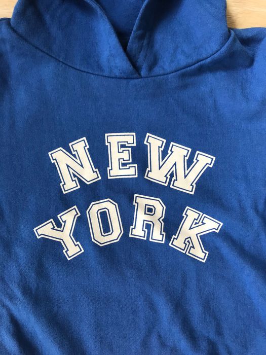 Bluza z kapturem, niebieska bluza z napisem New York; Sinsay; rozm.116