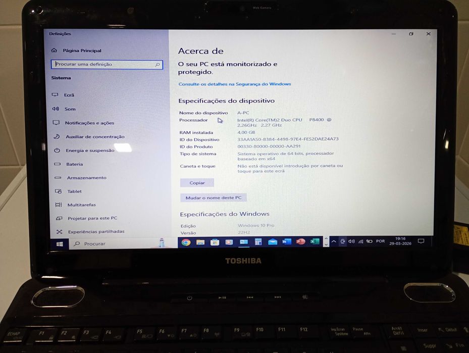 Vendo portátil Toshiba