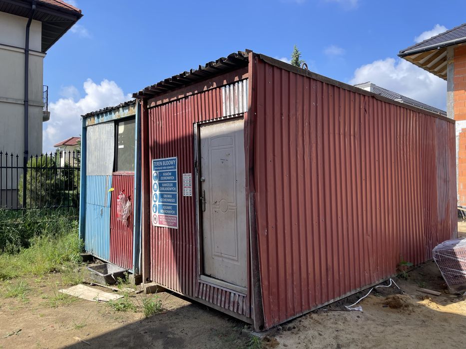 2 kontenery budowlane 6,3 × 2,4 m – socjalny i magazynowy | Warszawa Powsin |