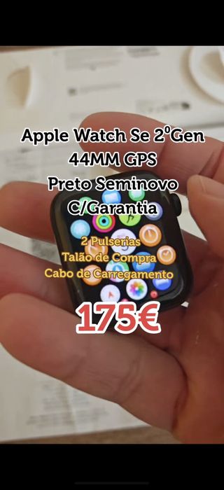Apple Watch Se 2⁰ Gen 44MM GPS  Preto  Seminovo C/Garantia Aceito Reto
