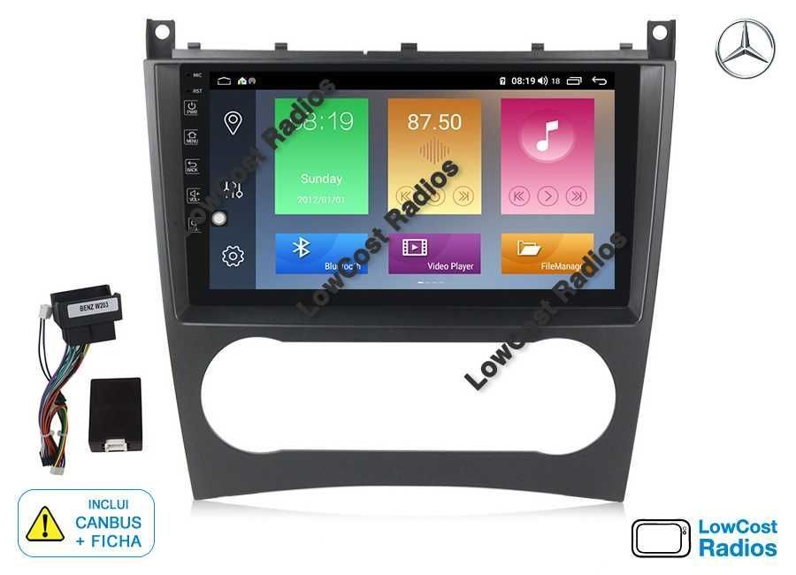 Auto Rádio GPS ANDROID 9' MERCEDES C W203 e W209 | 2004 a 2006 | APPS