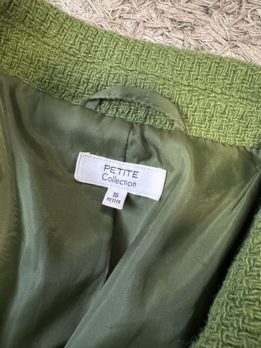 Płaszcz damski Petite Collection jesień/zima damski zielony splot